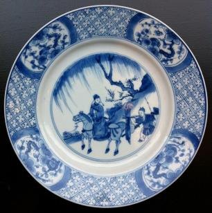 Chinese blue and white plate, Kangxi