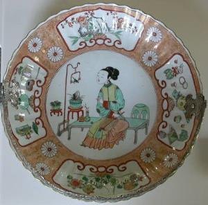 Chinese famille verte dish, Kangxi
